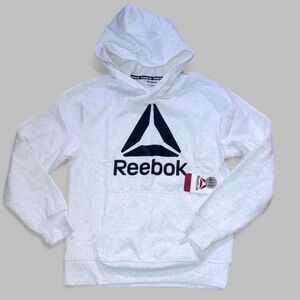 Reebok Unisex Delta Egret Heather Gray Sz 10/12 L pullover sweatshirt hoodie NWT